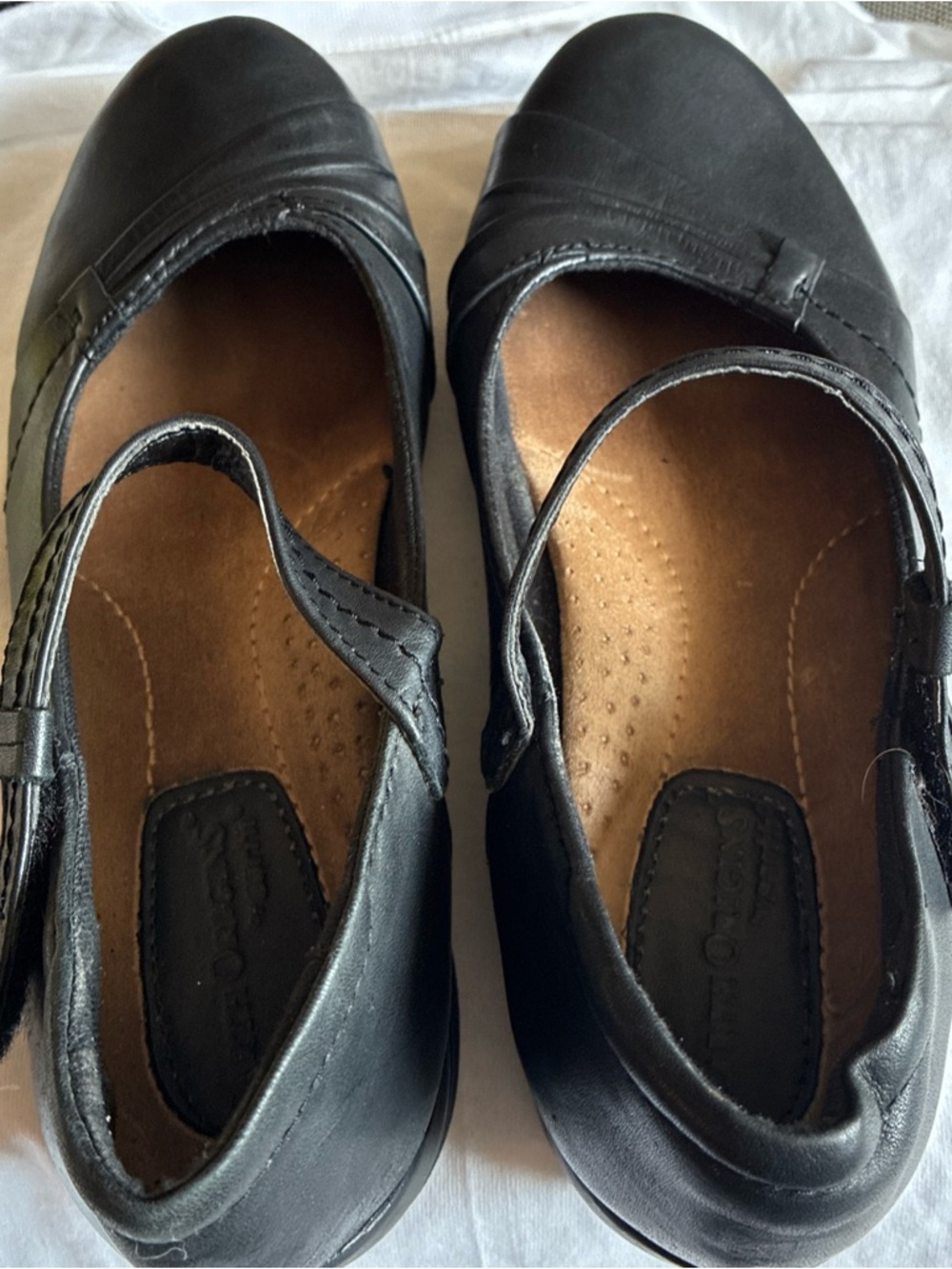 EARTH ORIGINS-Donna Classic Black Leather Mary Jane Cushion Flats Loafers Sz6.5 - Picture 4 of 8